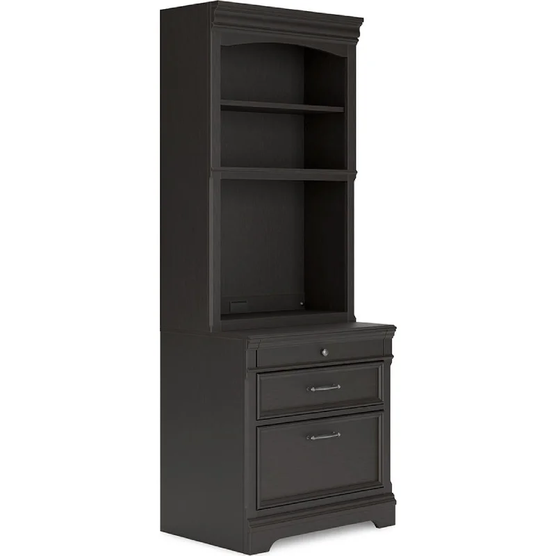 bookshelf with cubby storage compartments -Beckincreek Bookcase - Black