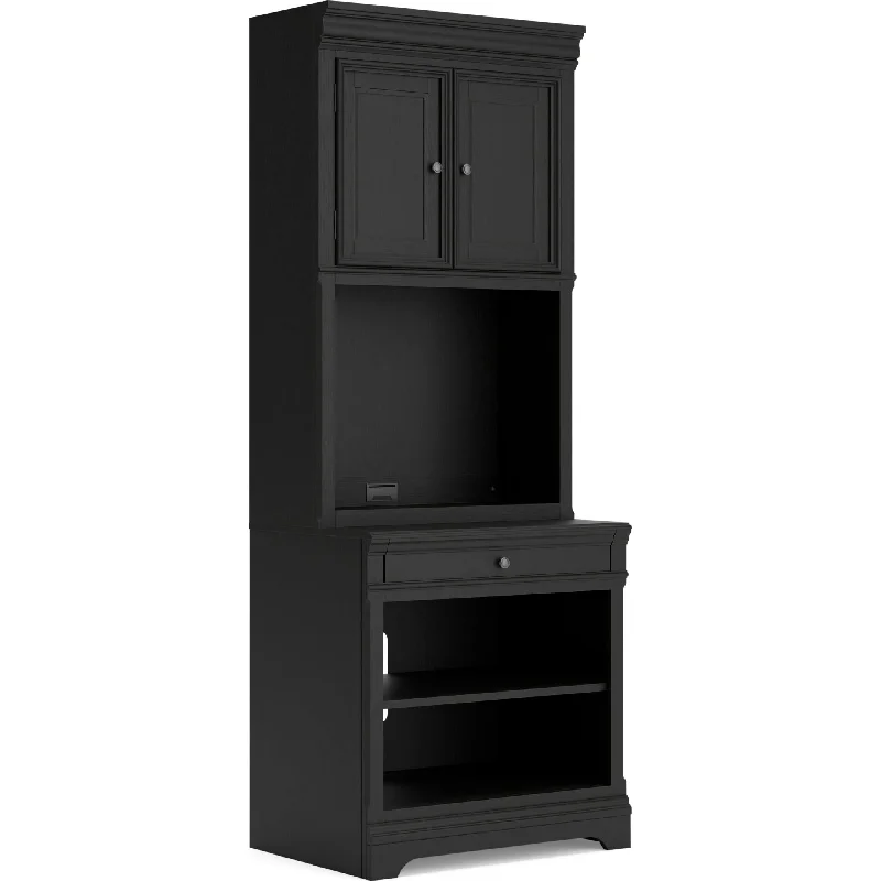 bookshelf with hidden compartments for extra storage -Beckincreek Bookcase - Black