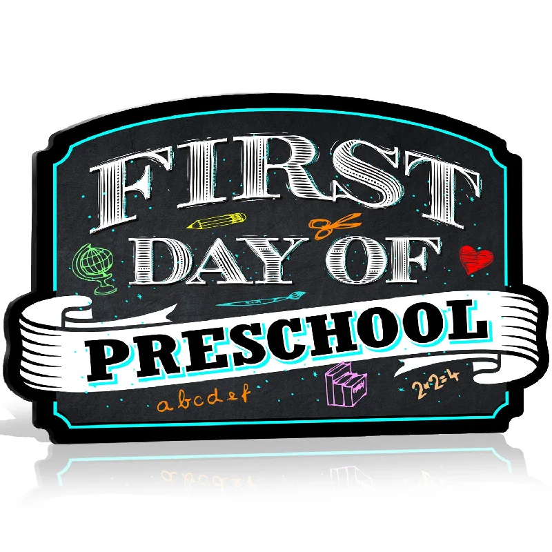 office supplies for accountants-Bigtime Signs First Day of Preschool Sign Board Plaque Back to School Sign for use