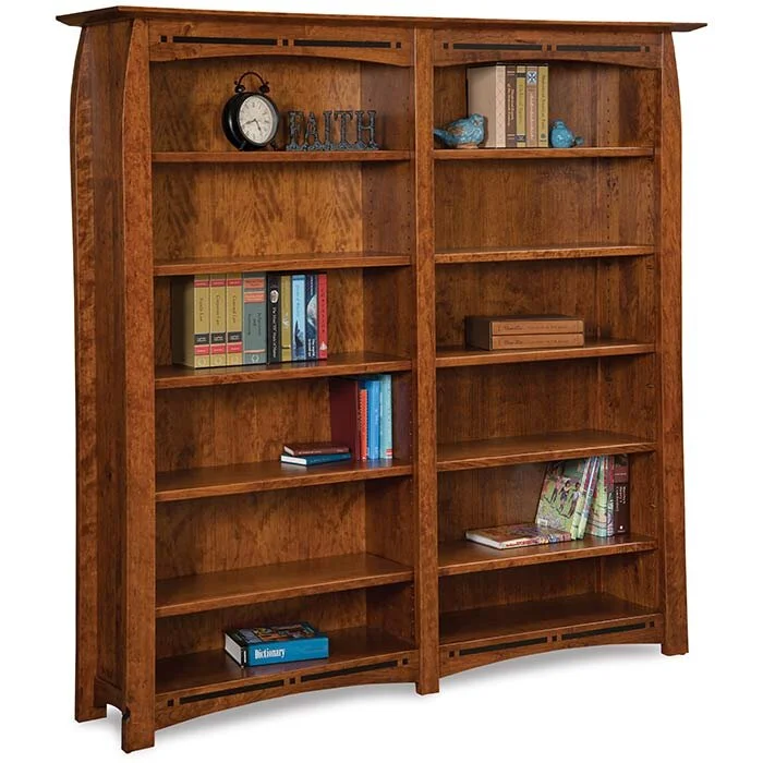 bookshelf for home library -Boulder Creek Amish Double Bookcase