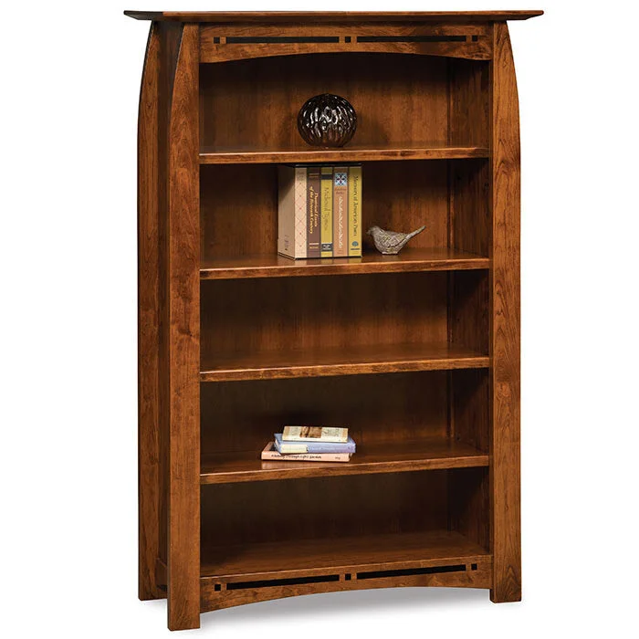 metal bookshelf for modern interiors -Boulder Creek Medium Amish Bookcase