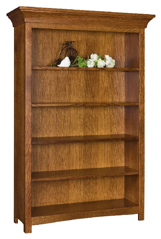 bookshelf with open compartments -Bridgestone Amish Bookcase