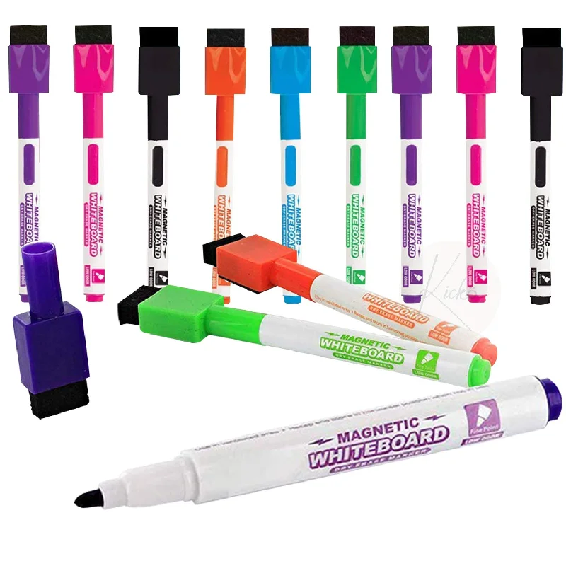 office supplies for improving office communication-Colorful Magnetic Dry-Erase Markers - 12 Pack - For White Board Writing,