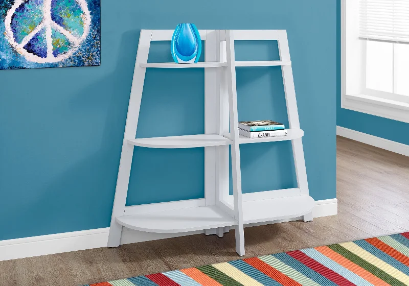 bookshelf with simple wood design for cozy living room -Bookcase - 48"H / White Accent Etagere