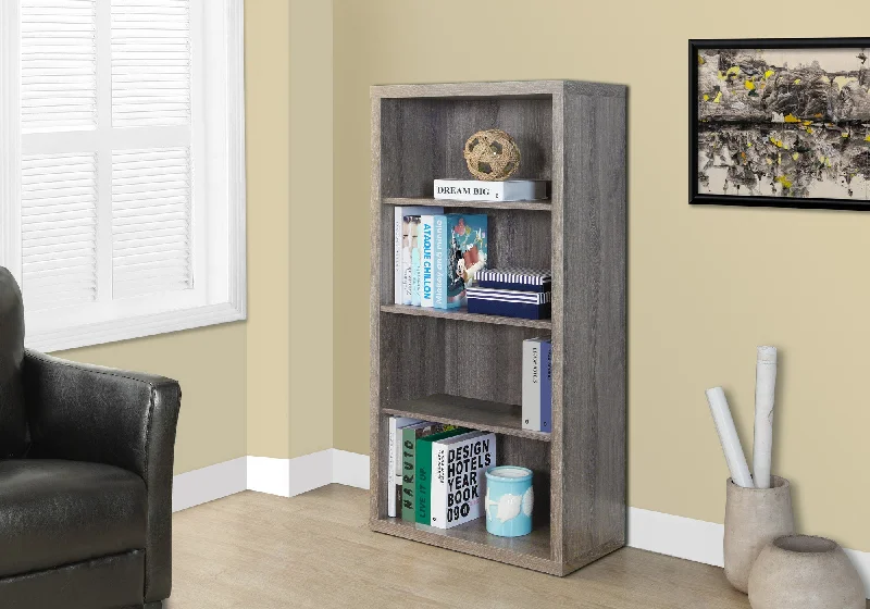 bookshelf with multi-functional shelves for storage -Bookcase - 48"H / Dark Taupe With Adjustable Shelves