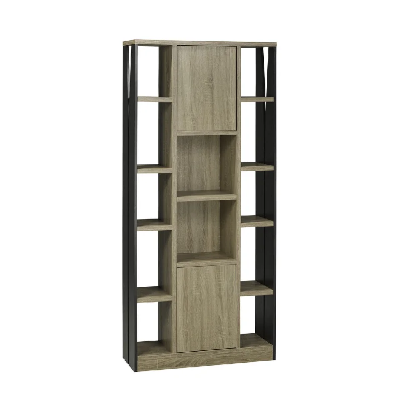 bookshelf with design for living room or study -Display Shelf - Dark Taupe/Black