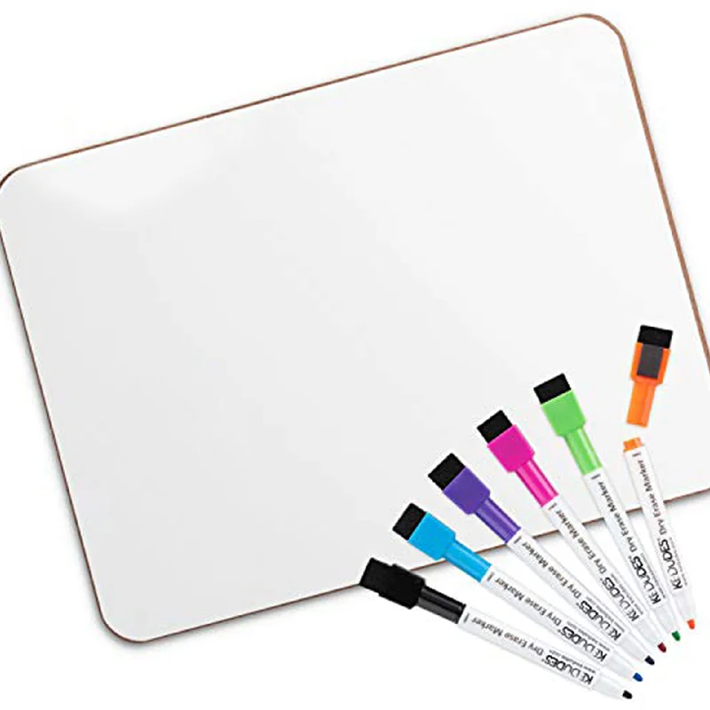 office supplies for creative workspace organization-Double Sided Magnetic Dry Erase Lap Board 9x12" With 6 Markers Dry Erase Board