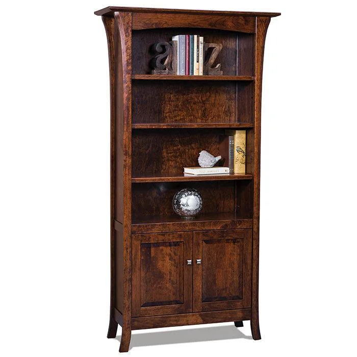 bookshelf with hidden storage -Ensenada Amish Bookcase with Doors