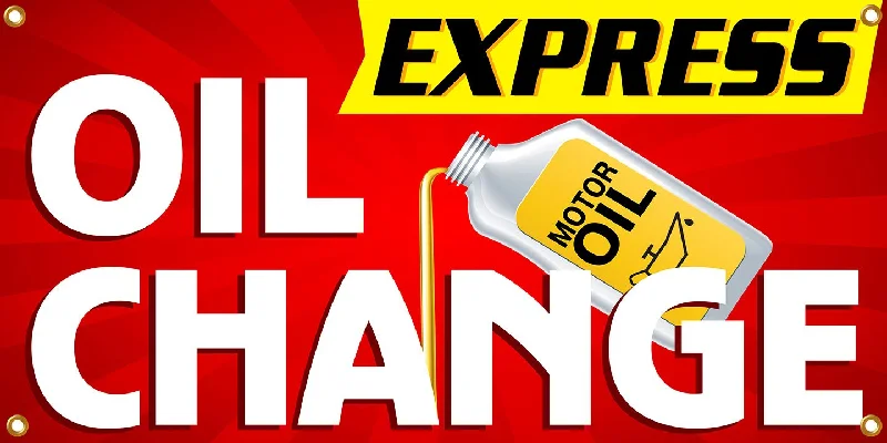 minimalist office supplies products-Express Oil Change Banner Sign (2FT x 4FT