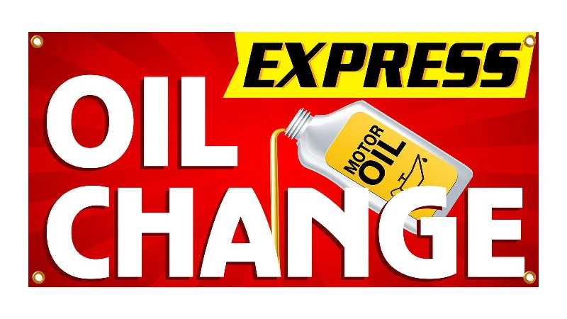 wholesale office supplies near me-Express Oil Change Banner Sign (5FT x 10FT