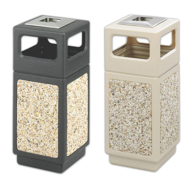 trash-can-for-outdoor-storage-Faux Gravel Indoor/Outdoor Trash Can