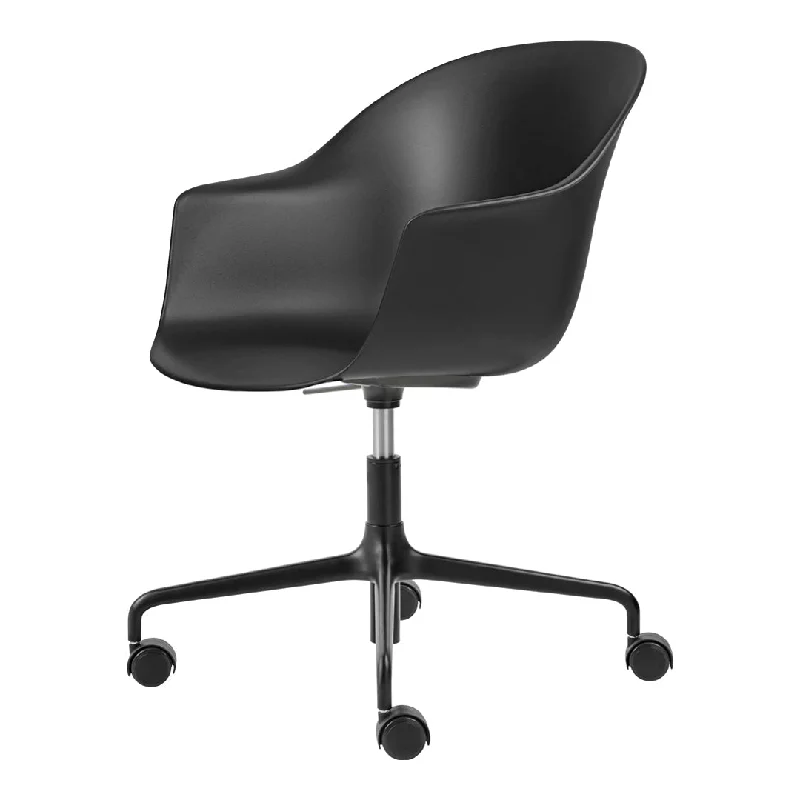 comfortable mesh office chair with silent caster wheels -Bat Meeting Chair - 4-Star Base w/ Castors - Height Adjustable