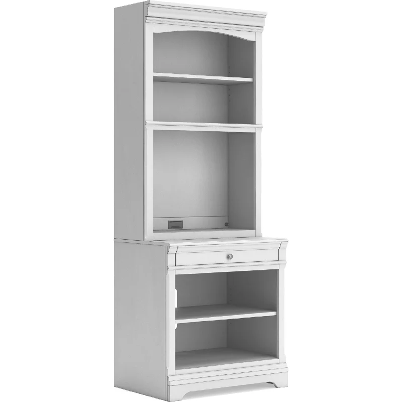 bookshelf with rustic charm for home decor -Kanwyn Bookcase - Whitewash