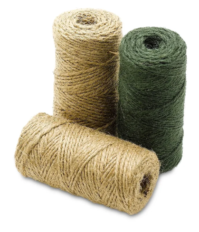 ergonomic office supplies for comfort-Katzco All Natural Jute Twine Assorted - 3 Pack, Mix - Brown, Off-White and Green - 443