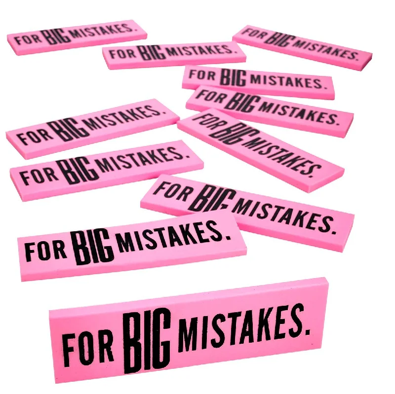 office supplies for coworking spaces-Kicko Big Mistake Extra Large Eraser - Jumbo Erasers - 5.5 x 1.5 Inches, 12