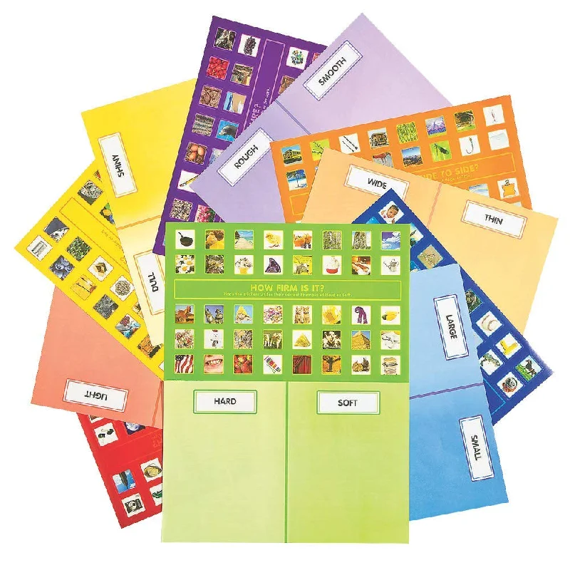 colorful office supplies-Kicko Giant Properties Sorting Sticker - 12 Sets of Classifying Sticker Scenes