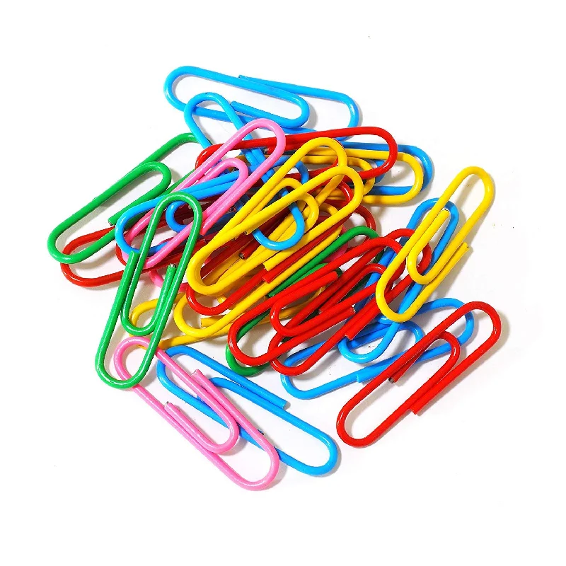 office supplies for meetings-Kicko Jumbo Paper Clips - 500 Pack - Colorful - Assorted Colors and Durable Steel Vinyl