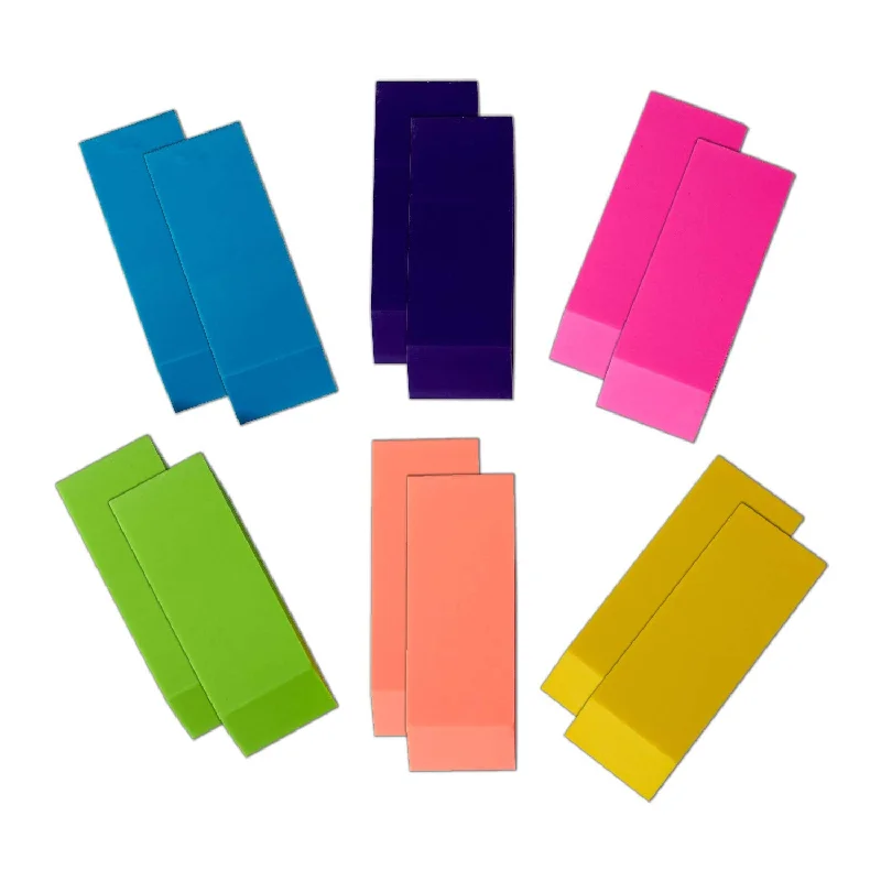 modern office supplies designs-Kicko Neon Bevel Eraser - 12 Pack - Jumbo Classic Rectangular Shaped Eraser - for Party