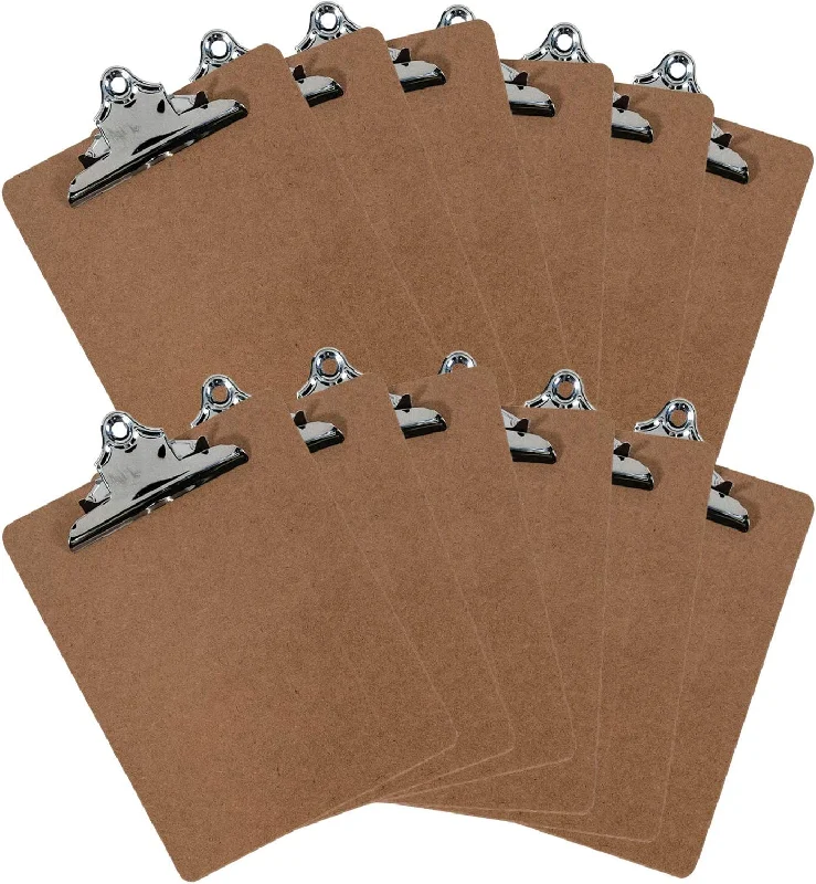 cheap office supplies bulk-Kicko Paper Clipboard - Clipboard with Premium Sturdy Metal Clip  12 Pack 9x15.5 Inches