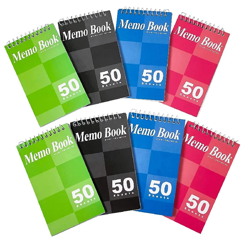 best office supplies for small businesses-Kicko Spiral Notepads 3 x 5 Inches - Small Spiral Memo Pads - Top Bounded Memo Books