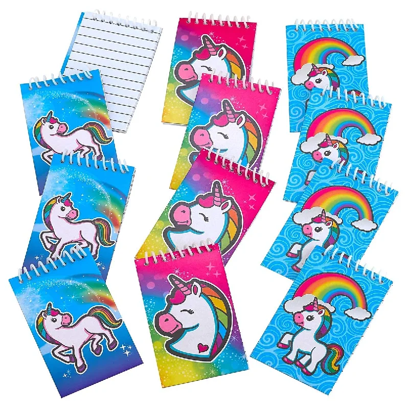 office supplies for tracking team productivity-Kicko Unicorn Spiral Notebook - 2.4 X 3.6 Inch Pocket Notebook - Memo Pad - Spring