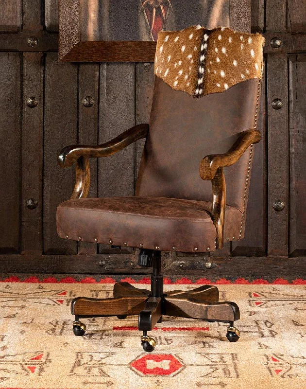 posture-friendly office chair for long working hours -Leather & Axis Office Chair