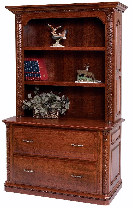 compact bookshelf for tight spaces -Lexington Amish Lateral File & Bookshelf