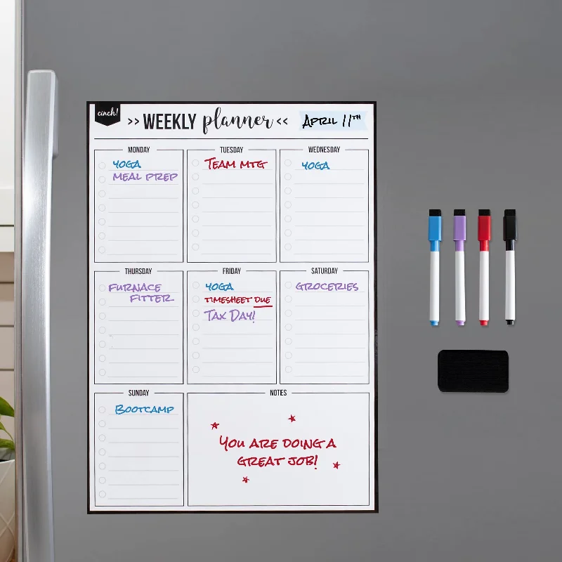 office supplies for managing office spaces-Magnetic Dry Erase Calendar Whiteboard Meal Weekly Planner Magnetic Fridge