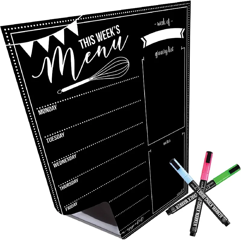 office supplies for enhancing collaboration-Magnetic Meal Planner For Refrigerator 16"X12"-Magnetic Menu For Refrigerator W/