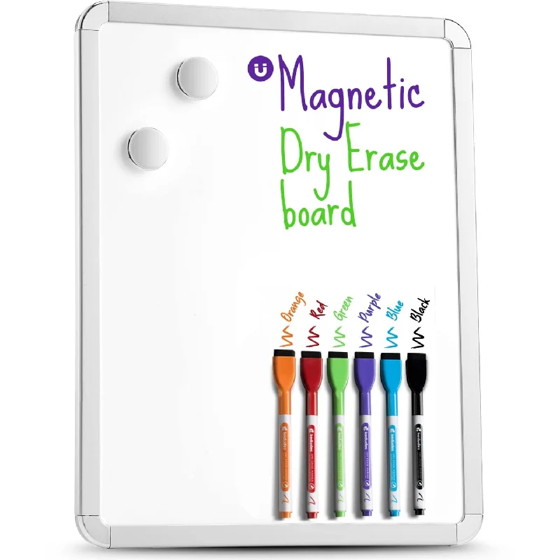 office supplies for team communication apps-Magnetic Whiteboard - White Board Sheet (17x13) With 6 Colored