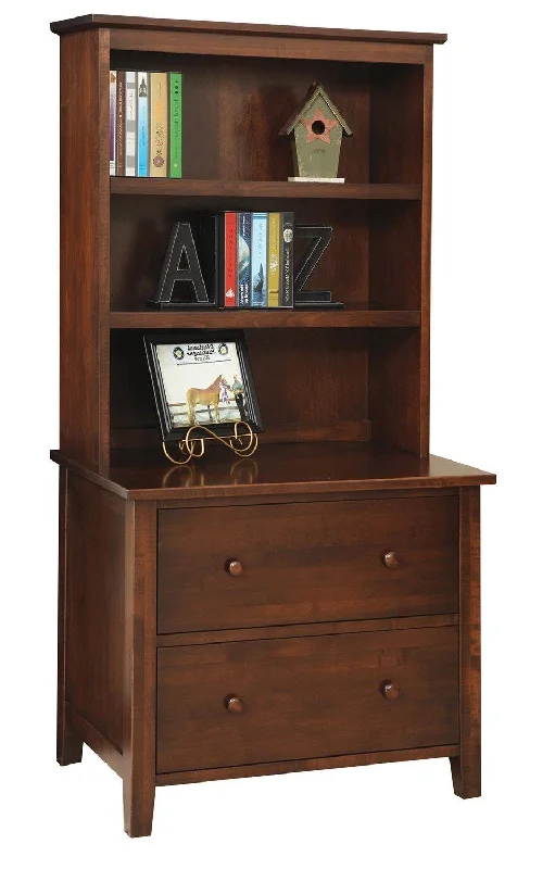 decorative bookshelf for contemporary interiors -Manhattan Amish Lateral File & Bookshelf