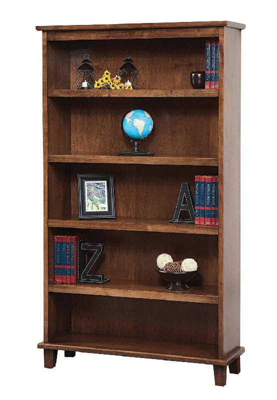 bookshelf with large open shelves -Manhattan Solid Wood Amish Bookshelf