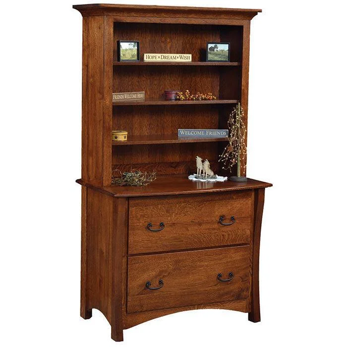 small bookshelf for apartments -Amish Master Lateral File with Bookcase