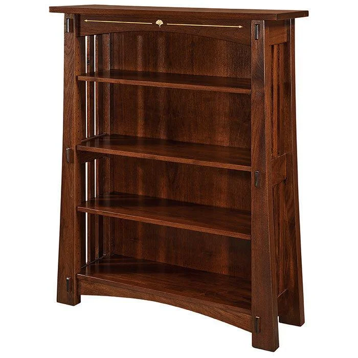 bookshelf with multiple shelves -Mesa Open 48" Amish Bookcase