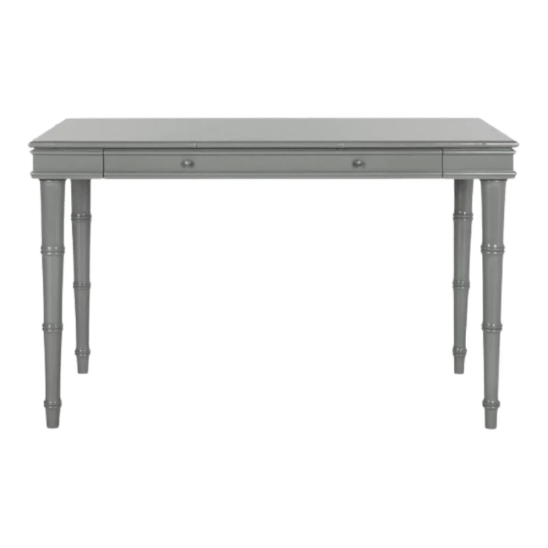 classic antique-style desk-Modern Bamboo Writing Desk in Grey Lacquer