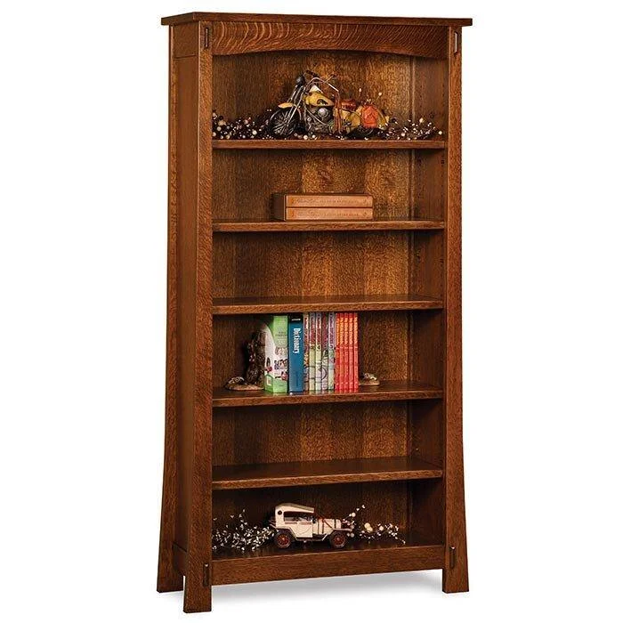 sturdy bookshelf for heavy books -Modesto Tall Amish Bookcase