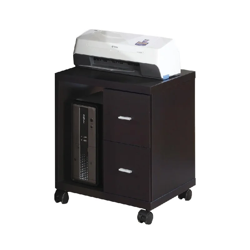 heavy-duty filing cabinet for high-security storage -Monarch Office Cabinet - Cappuccino 2 Drawer On Castors