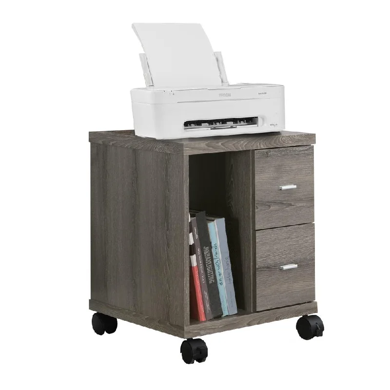 wall-mounted floating filing cabinet -Monarch Office Cabinet - Dark Taupe With 2 Drawers On Castors