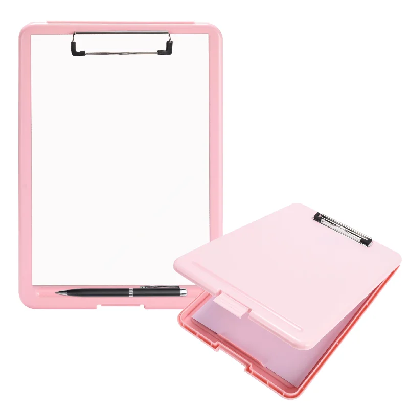 office supplies for creating digital materials-Pink Clipboard With Storage - Smooth, Sturdy And Durable Clipboard - Versatile