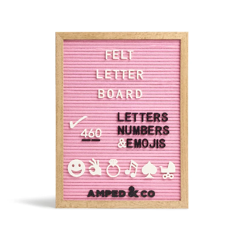 office supplies for improving employee morale-Premium Felt Letter Board, 460 Letters and Oversized Emojis, Wall Hanging Message Board