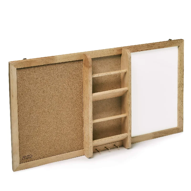 office supplies for organizing work events-Prosumer's Choice Entryway Cork Bulletin Board and Mail Organizer with Key and Jewelry