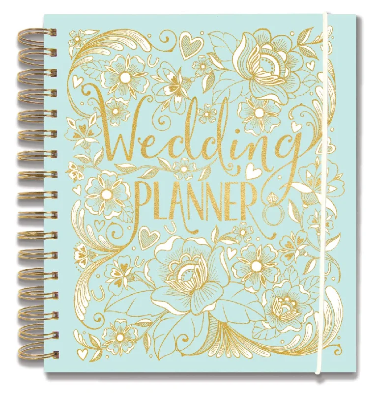 office supplies for business communication systems-Rachel Ellen Designs Hard Cover 9 Wedding Planner & Organizer, Checklists, Gold Foil