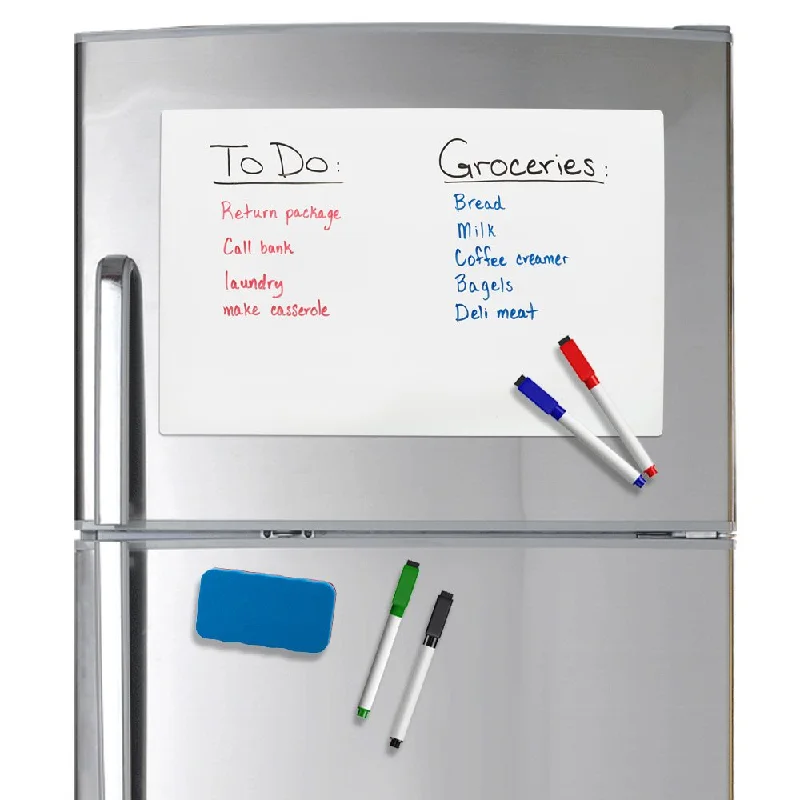 office supplies for improving document processing-Refridge Reminder Magnetic Dry Erase Whiteboard 17 X 11 Sheet For Refrigerator