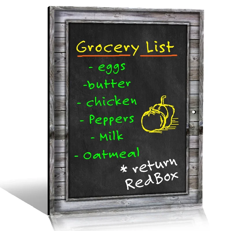 office supplies for managing employee schedules-Rustic Wood Black Magnetic Refrigerator Dry Erase Chalkboard  Photo