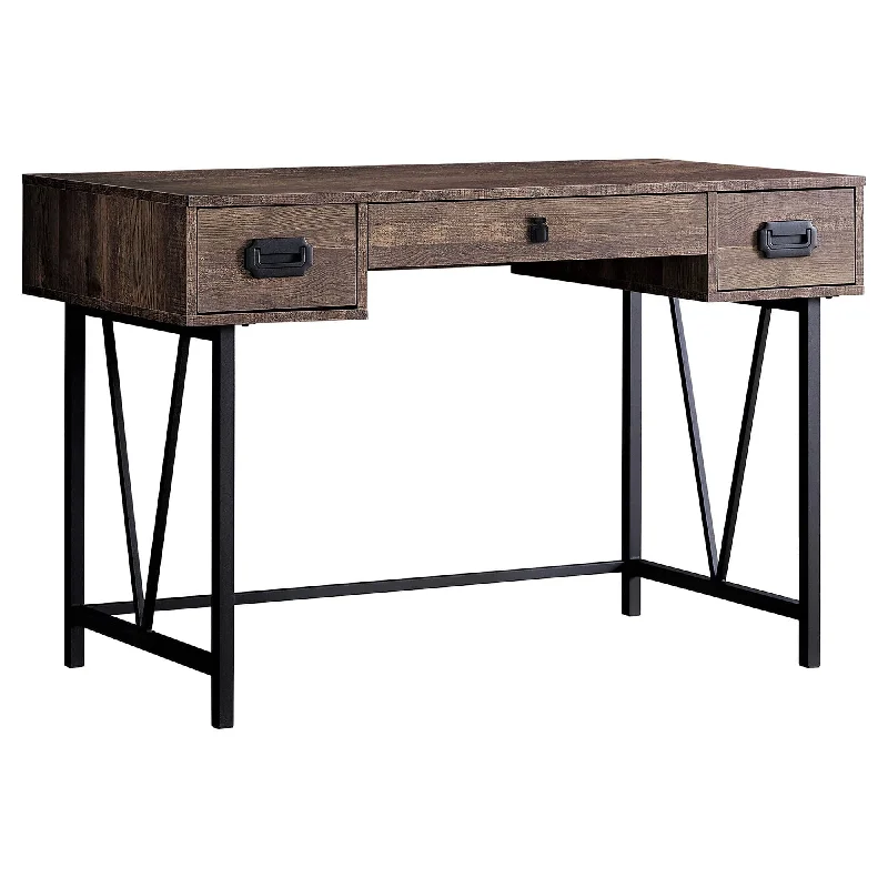 ergonomic standing desk-Rustic Wood & Metal Hollow Core Desk