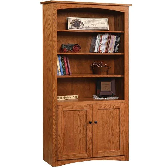 large bookshelf for heavy-duty storage -Shaker 36" Amish Bookcase with Doors