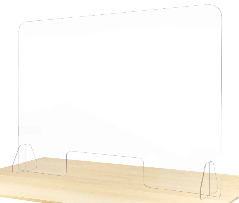 custom desktop storage box-Sneeze Guard For Desk Plexiglass Barrier For Counter Acrylic Desk Divider 92%