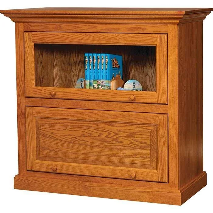 custom-built bookshelf for living room -Traditional Amish Barrister 2-Door Bookcase