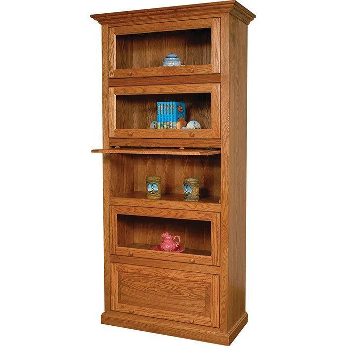 bookshelf with adjustable height -Traditional Amish Barrister Bookcase