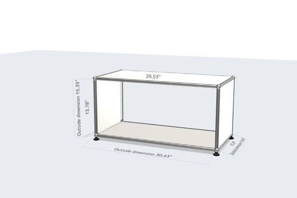 filing cabinet with split storage compartments -USM Configuration 120397533